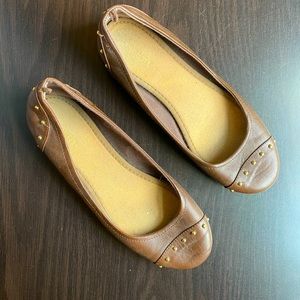 Brown Flats with Gold Accents